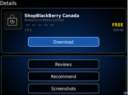 ShopBlackBerry application for BlackBerry accessories 